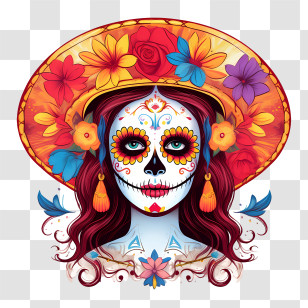 Day Of The Dead
 - Day Of The Dead Sugar Skull Design Transparent PNG