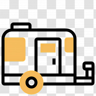 Camping Car - Yellow Caravan Icon For Travel Concept Transparent PNG