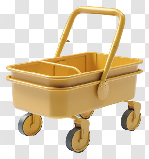 Hand Trolley - Yellow Cleaning Cart With Wheels Transparent PNG