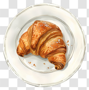 Croissant - Delicious Croissant On Plate Transparent PNG