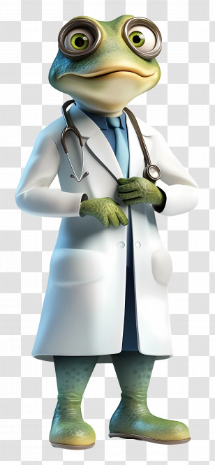 3d Doctor - Frog Doctor Character In Lab Coat Transparent PNG
