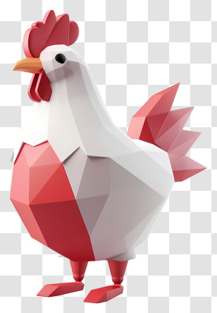 Chicken - Polygonal Farm Chicken Transparent PNG