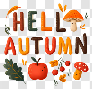 Hello Autumn - Hello Autumn Seasonal Greeting Transparent PNG