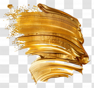 Gold Paint Brush Stroke - Golden Paint Stroke For Artistic Design Transparent PNG