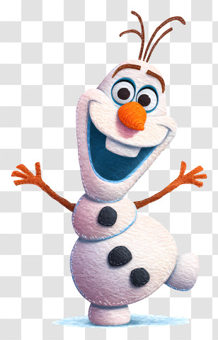 Frozen Olaf - Snowman With Carrot Nose Transparent PNG