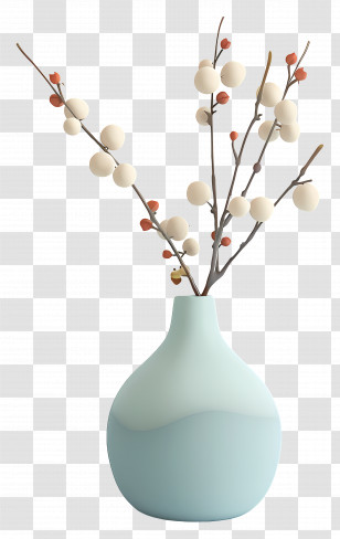 Blue Vase - Blue Vase With Branches Transparent PNG