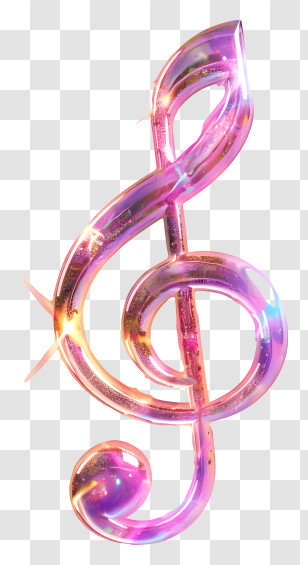 Music Notes - Glowing Pink Treble Clef Symbol Transparent PNG