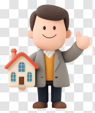 Real Estate Agent Holding House - Real Estate Agent Holding House Transparent PNG