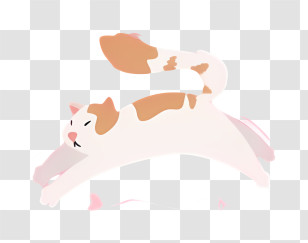 Black Cat - Playful Illustration Of A Jumping Cat Transparent PNG