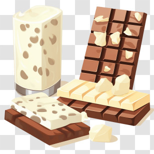 Milk Chocolate - Assorted Chocolate Bars With Creamy Milkshake Transparent PNG