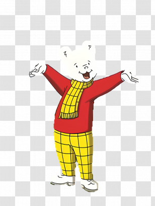 Cartoon Character - White Bear In Red Sweater Transparent PNG
