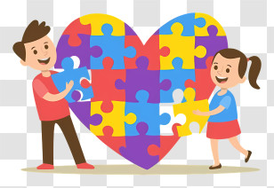 Puzzle - Children Assembling Puzzle Heart Transparent PNG