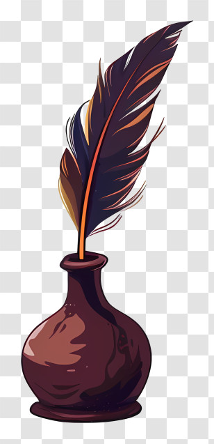 Quill Inkwell - Quill And Ink Bottle Illustration Transparent PNG