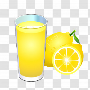 Fruit Juice - Refreshing Lemon Juice With Fresh Lemons Transparent PNG