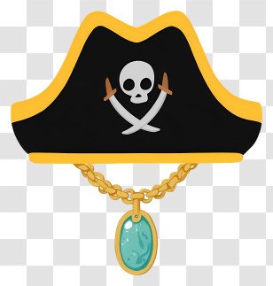 Pirate Hat - Pirate Hat With Gold Necklace Transparent PNG