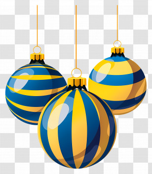 Hanging Christmas Balls - Striped Christmas Tree Ornaments Transparent PNG