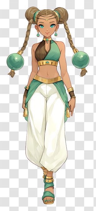 Junjun From Sailor Moon - Elegant Green Fantasy Anime Girl Transparent PNG