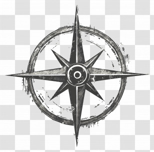 North Arrow - Vintage Compass Illustration For Navigation Transparent PNG