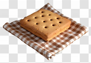 Bourbon Biscuit - Square Biscuit On Checkered Cloth Transparent PNG
