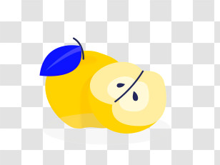 Icon - Sliced Apple With Leaf Transparent PNG