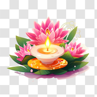 Loi Krathong
 - Beautiful Lotus Flower Lamp For Festival Transparent PNG
