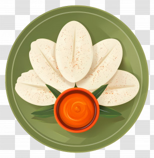 Idli - Traditional Idli With Red Chutney Transparent PNG