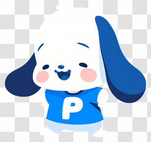 Happy Pochacco - Adorable Cartoon Dog In Blue Outfit Transparent PNG