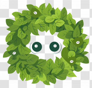 Green Wreath - Green Leaf Cartoon Wreath Transparent PNG