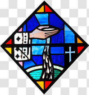 Hand Reaching - Baptism Symbol In Stained Glass Transparent PNG