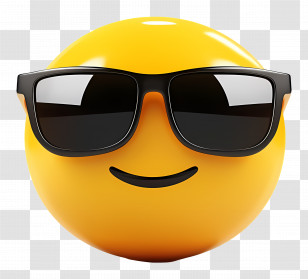 Sunglasses Emoji - Cool Smiley Wearing Sunglasses Transparent PNG
