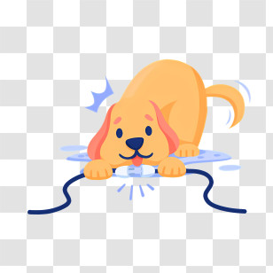 Icon - Puppy Chewing On A Cable Transparent PNG