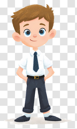Young Schoolboy - Smiling Brown-Haired Schoolboy Transparent PNG
