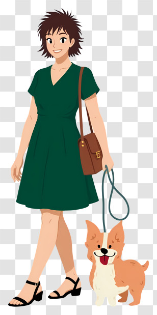 Woman Walking Dog - Woman Walking With Dog Transparent PNG