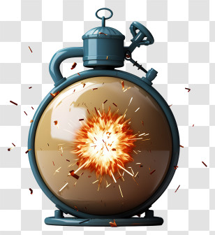 Realistic Style Timer Bomb - Exploding Timer With Blast Transparent PNG