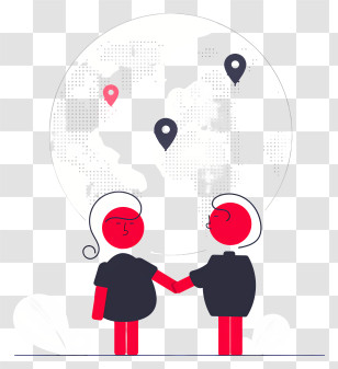 Love - Handshake With World Map Transparent PNG