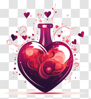 Heart Shaped Vial - Magical Heart Potion Transparent PNG