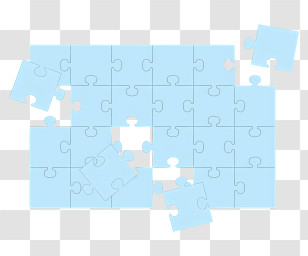 Icon - Blue Jigsaw Puzzle Pieces Cartoon Transparent PNG