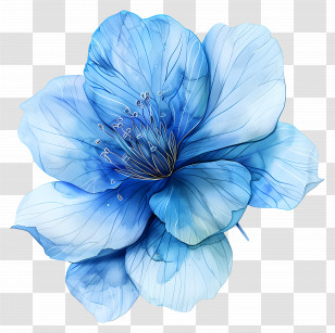 Blue Flower - Realistic Blue Flower Illustration Transparent PNG