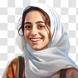 Arab Girl
 - Smiling Woman With White Headscarf Transparent PNG