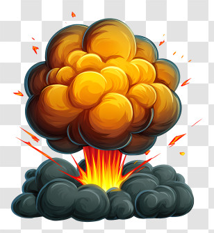 Bomb Blast - Fiery Explosion Cartoon Illustration Transparent PNG