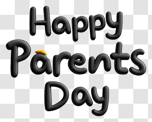 Happy Parents Day Text - Black Happy Parents Day Greeting Transparent PNG
