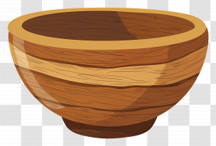 Wooden Bowl - Natural Wooden Bowl Illustration Transparent PNG