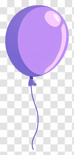 Single Balloon - Illustration Of A Purple Balloon Transparent PNG