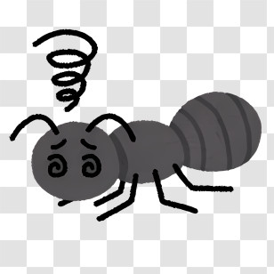 Icon - Confused Ant Cartoon Illustration Transparent PNG