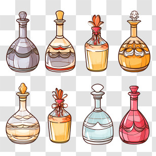 Perfume Bottle - Colored Perfume Bottles In Stylish Design Transparent PNG