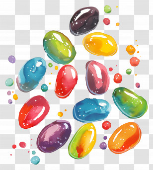 Jelly Beans - Bright And Colorful Jelly Bean Candy Transparent PNG