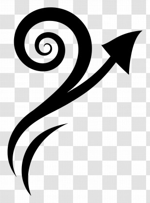 Black Arrow - Spiral Arrow Abstract Design Transparent PNG