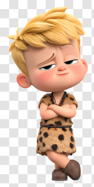 Boss Baby - Smug Caveman Baby Character Transparent PNG