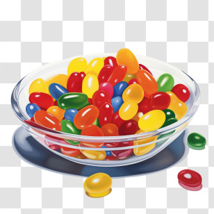 Jelly Beans - Colorful Bowl Of Jelly Beans Illustration Transparent PNG
