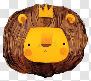 Cute Little Lion - Crowned Lion Cartoon Illustration Transparent PNG